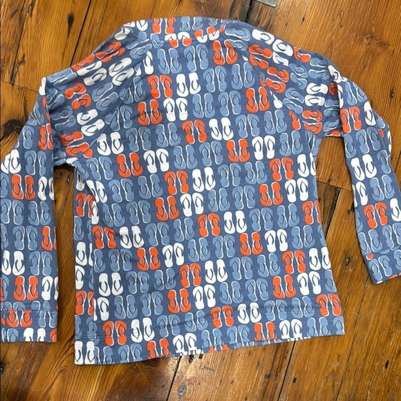 Crown & Ivy Blue Flip-Flop Print Quarter Zip Pullover Sweatshirt Size Large - Picture 8 of 12